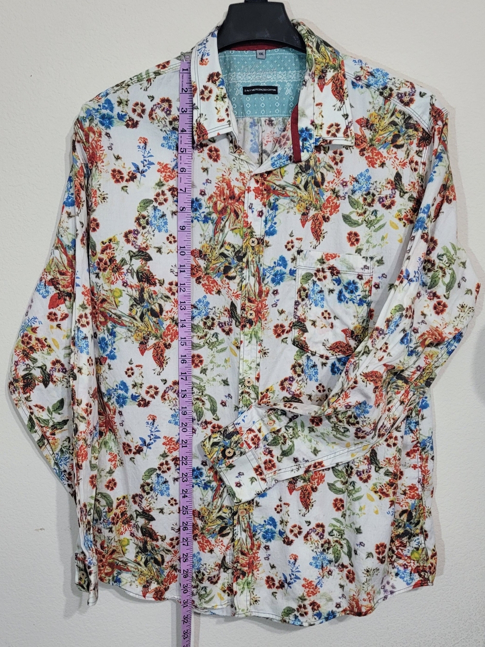 Luchiano Visconti Men's 2XL Floral Long Sleeve Shirt multicolored flowers